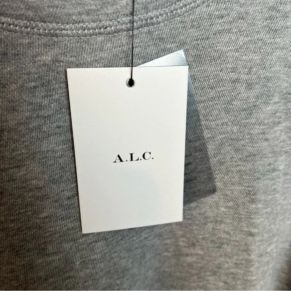 New A.L.C. Camden Ruffle Sleeve Top Pullover Heather Grey French Terry Small - Picture 6 of 10